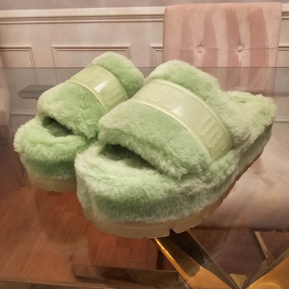 Lime Ugg Platform Slides - image 1